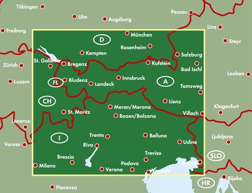 Carte routière - Tyrol, Dolomites & Lac de Garde (Autriche, Italie) | Freytag & Berndt carte pliée Freytag & Berndt 