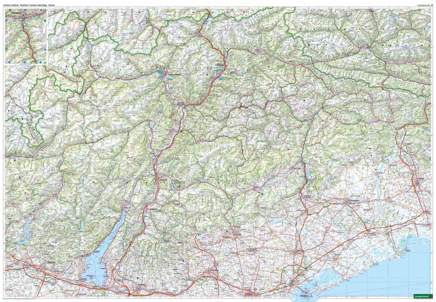 Carte routière - Tyrol du Sud, Trentin & Vénétie | Freytag & Berndt carte routière Freytag & Berndt