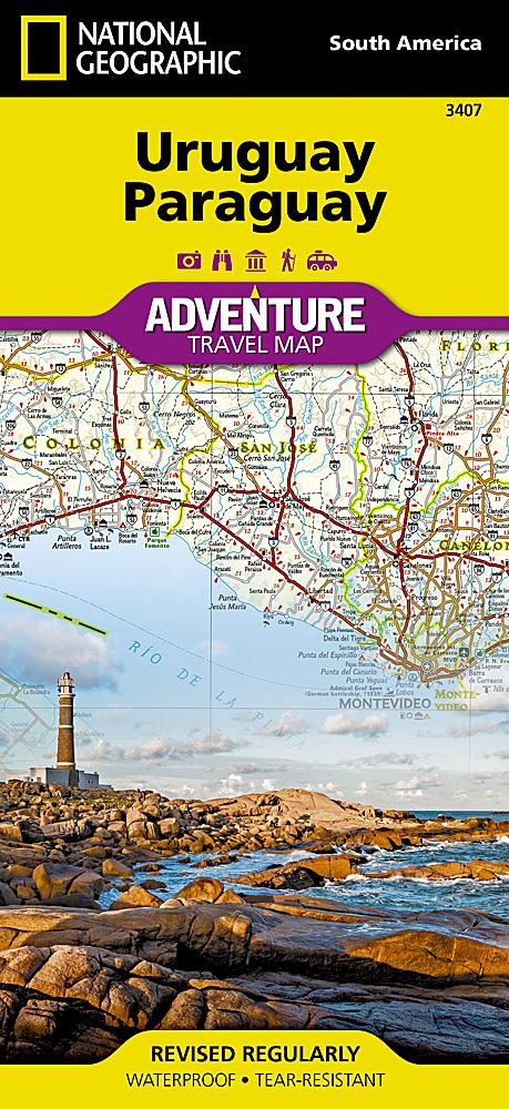 Carte routière - Uruguay & Paraguay | National Geographic carte pliée National Geographic 