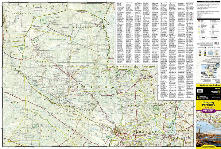 Carte routière - Uruguay & Paraguay | National Geographic carte pliée National Geographic 