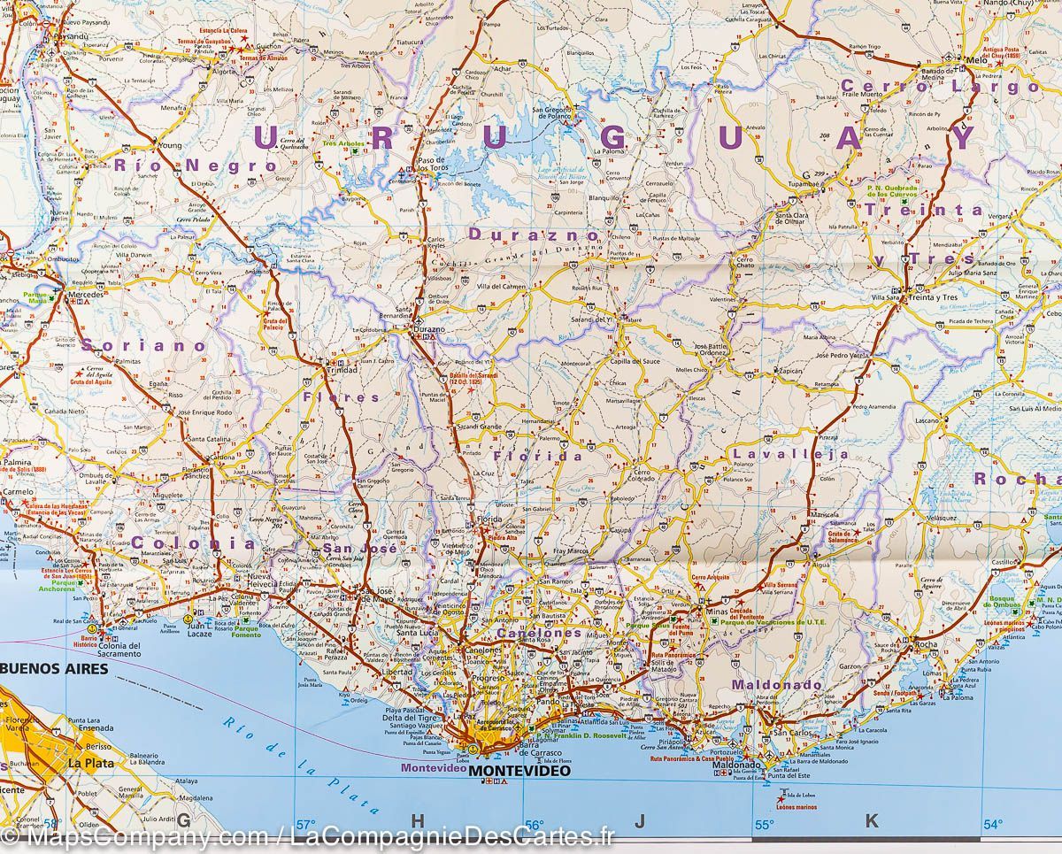 Carte routière - Uruguay & Paraguay | Reise Know How carte routière Reise Know-How