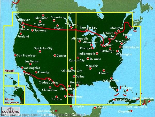 Carte routière - USA & Canada Sud | Freytag & Berndt carte pliée Freytag & Berndt 