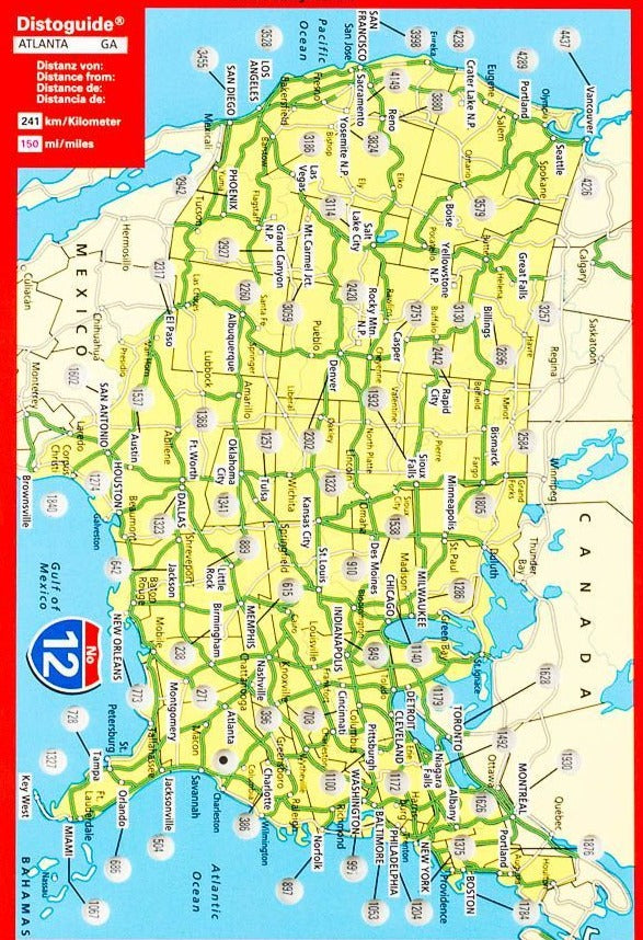 Carte routière - USA | Hallwag carte routière Hallwag