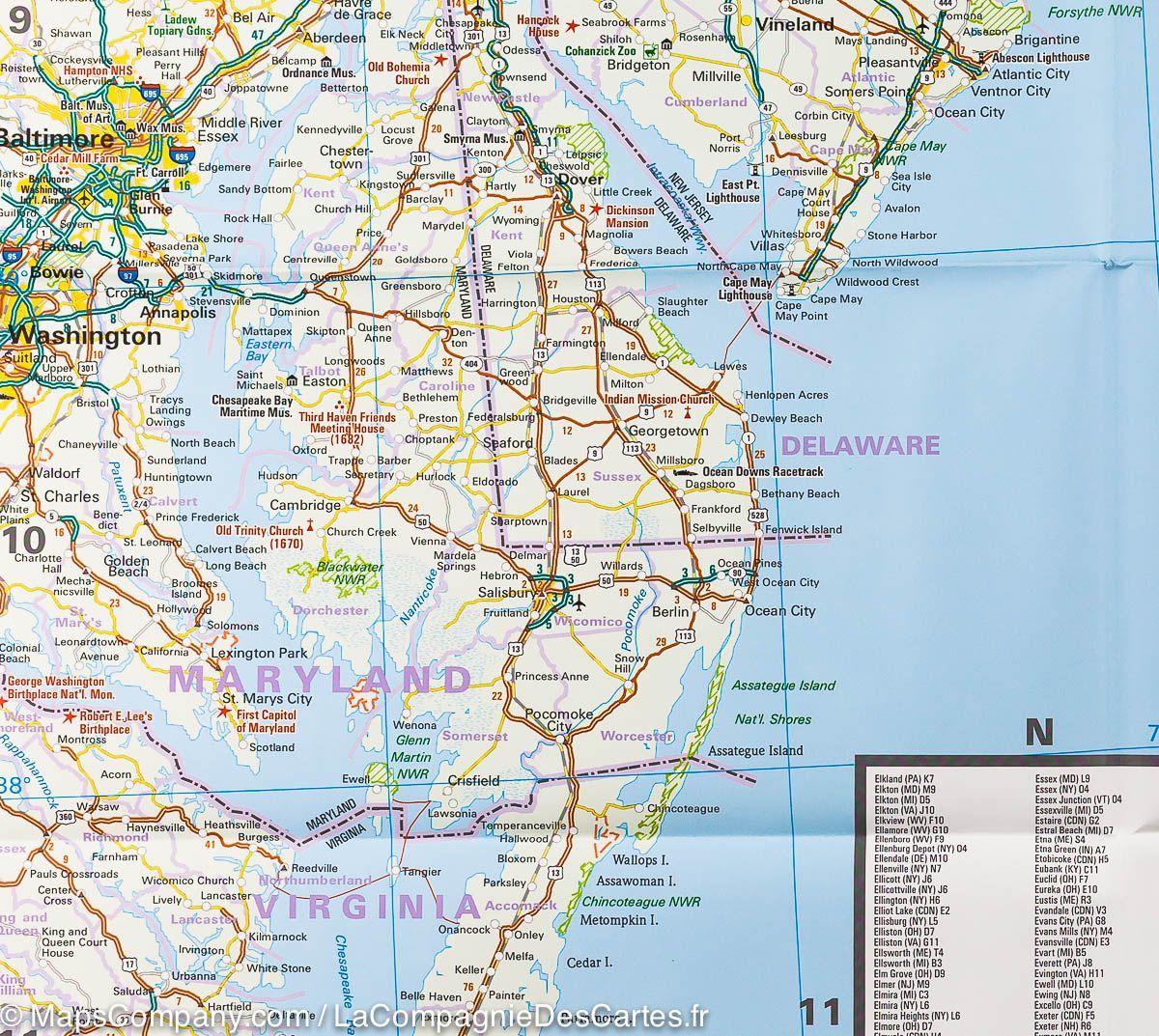 Carte routière USA n° 4 - USA Nord-est | Reise Know How carte routière Reise Know-How