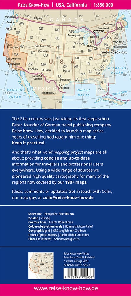 Carte routière USA n° 6 - Californie | Reise Know How carte routière Reise Know-How