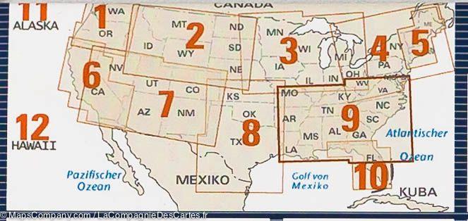 Carte routière USA n° 9 - USA Sud-est | Reise Know How carte routière Reise Know-How