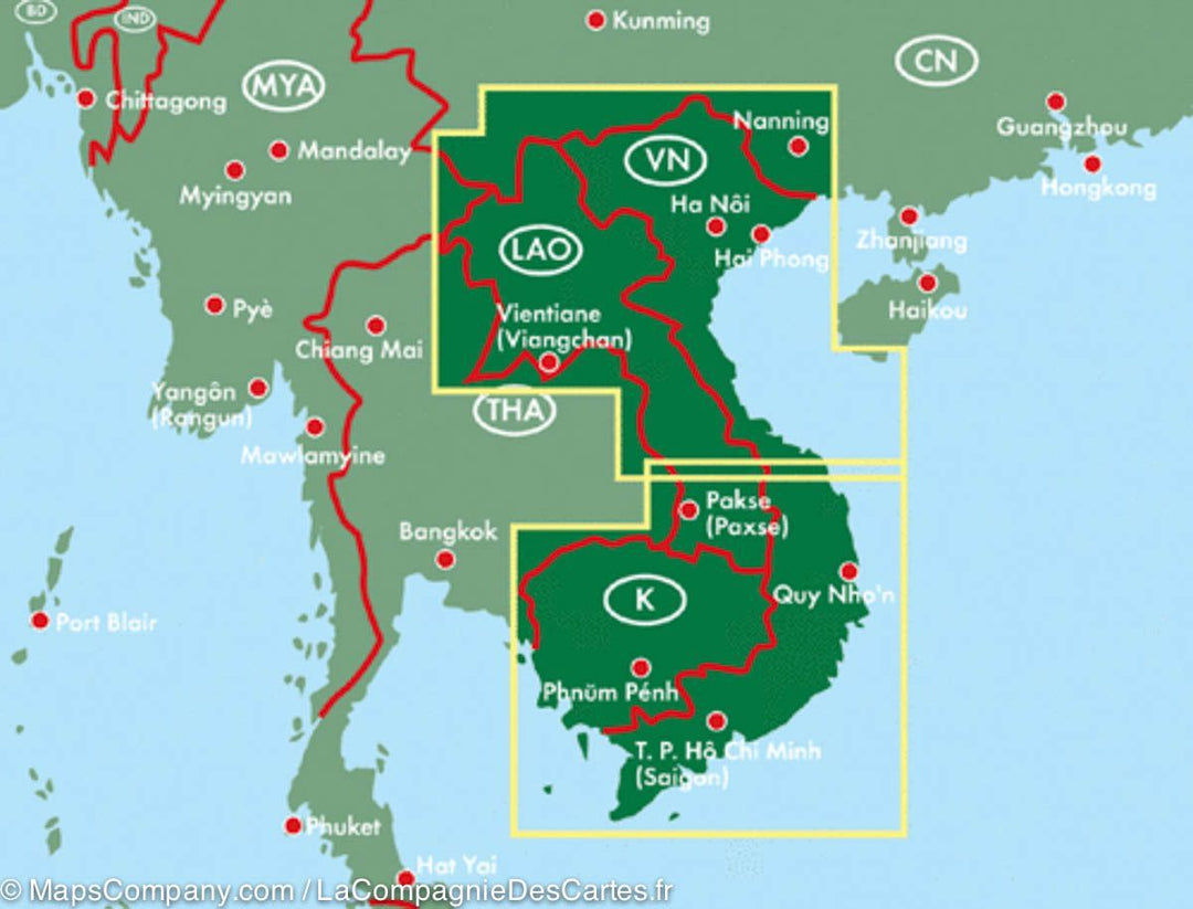 Carte routière - Vietnam, Laos et Cambodge | Freytag & Berndt carte pliée Freytag & Berndt 