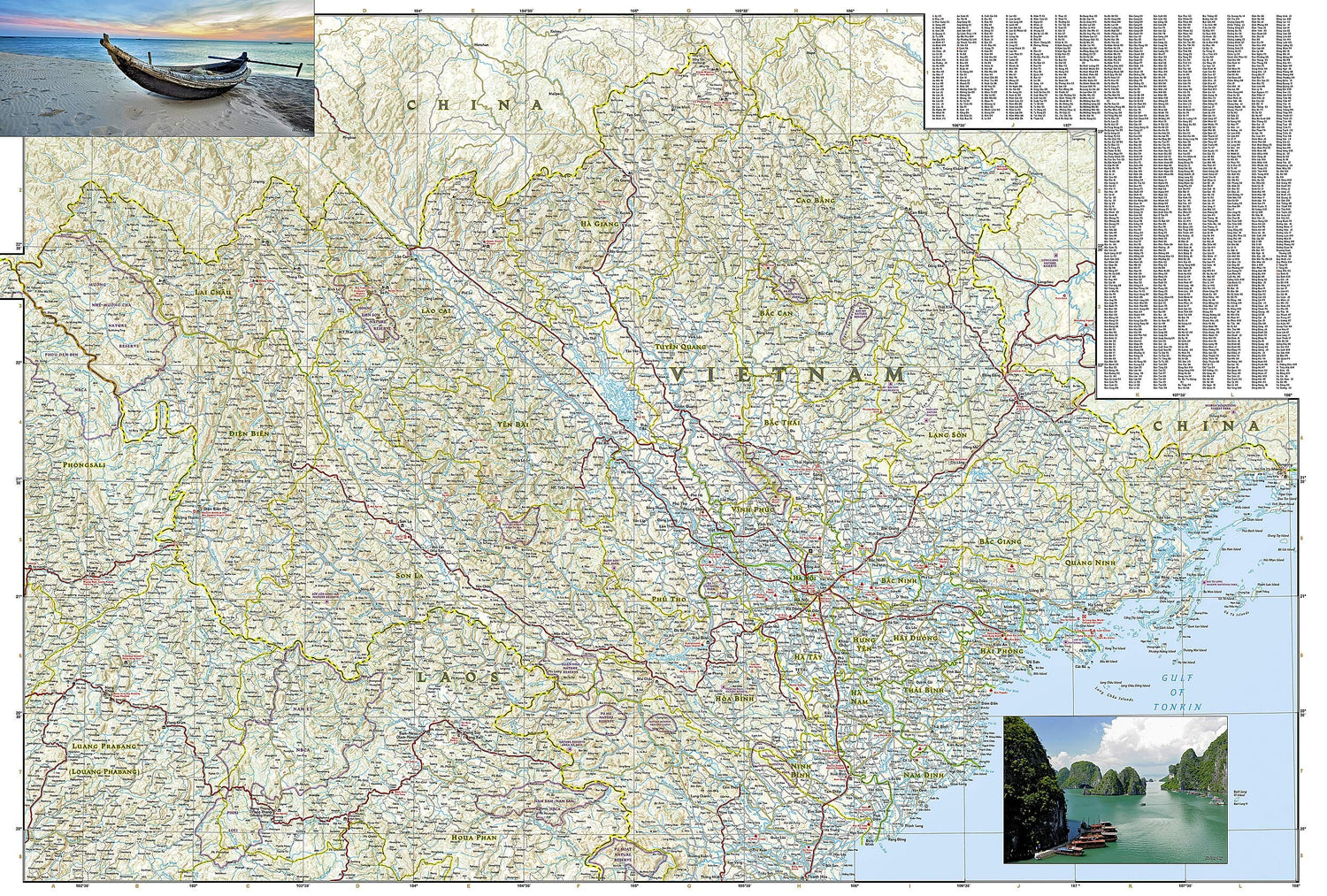 Carte routière - Vietnam Nord | National Geographic carte routière National Geographic