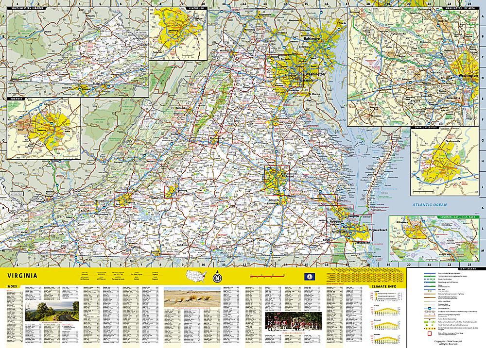 Carte routière - Virginie | National Geographic carte routière National Geographic