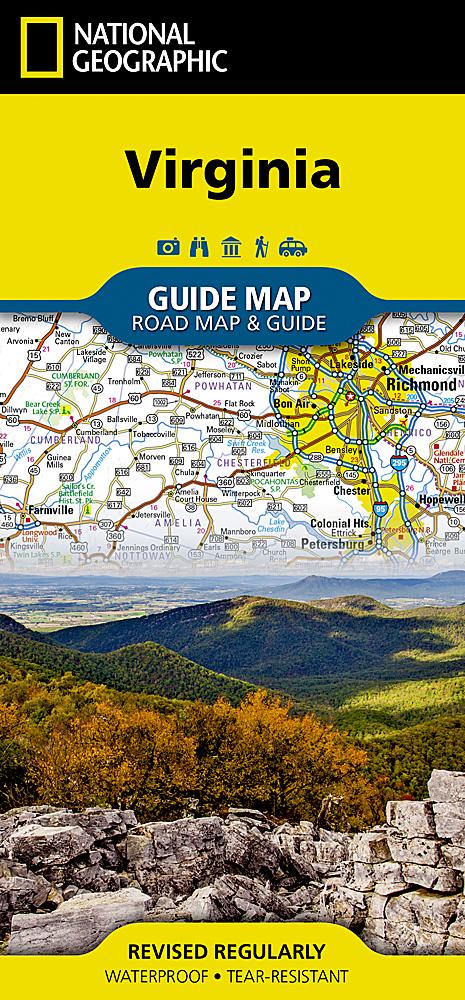 Carte routière - Virginie | National Geographic carte pliée National Geographic 