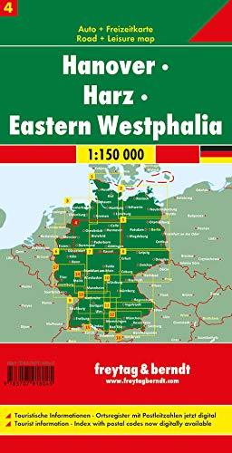 Carte routière n° 4 (Allemagne) - Westphalie Est-Lippe, Hanovre, Harz | Freytag & Berndt - 1/150 000 carte routière Freytag & Berndt