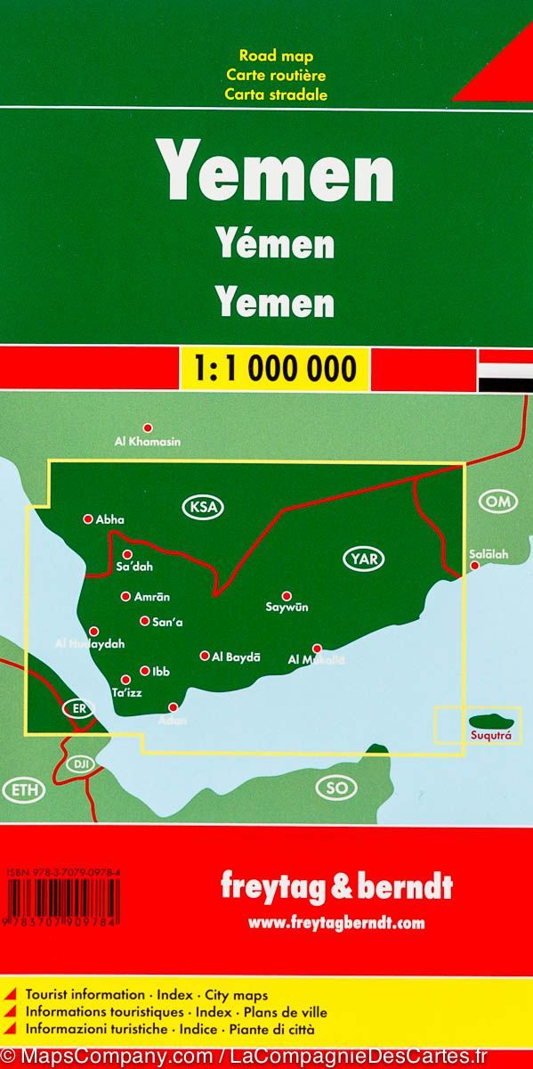 Carte routière - Yemen | Freytag & Berndt carte pliée Freytag & Berndt 