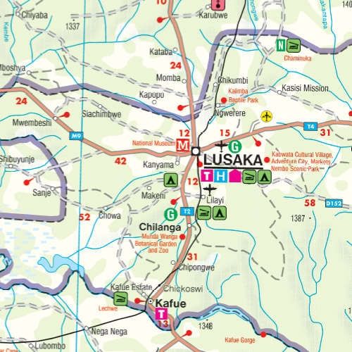 Carte routière - Zambie | Freytag & Berndt carte routière Freytag & Berndt