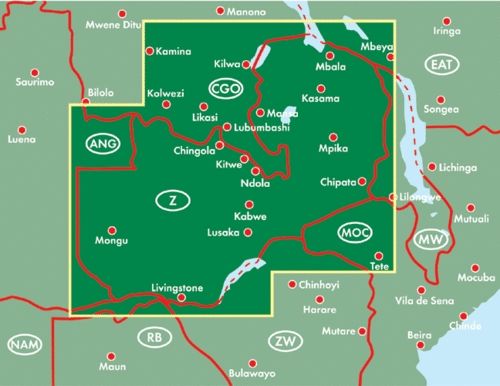 Carte routière - Zambie | Freytag & Berndt carte routière Freytag & Berndt
