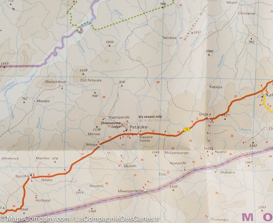 Carte routière de la Zambie | Reise Know How - La Compagnie des Cartes