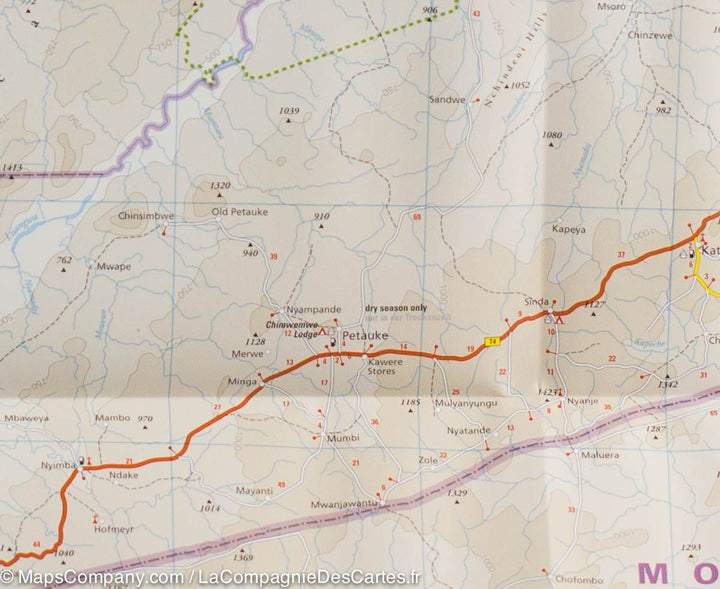 Carte routière de la Zambie | Reise Know How - La Compagnie des Cartes