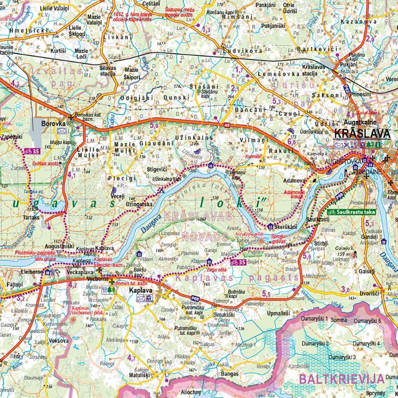 Carte spéciale cyclisme - Lettonie (en letton) | Jana Seta carte cycliste Jana Seta