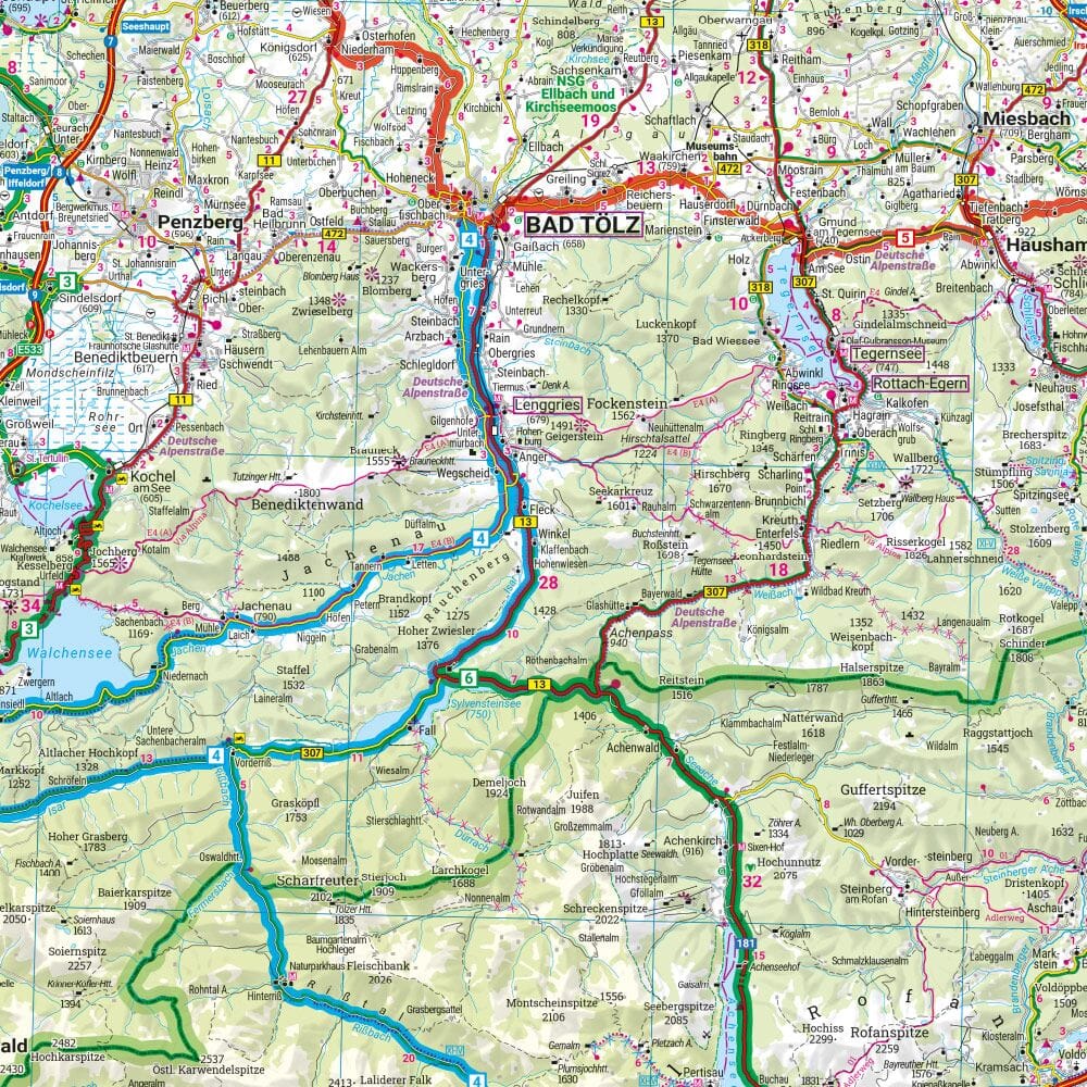 Carte spéciale moto - Haute-Bavière, Tyrol, Sud-Tyrol | Freytag & Berndt carte routière Freytag & Berndt