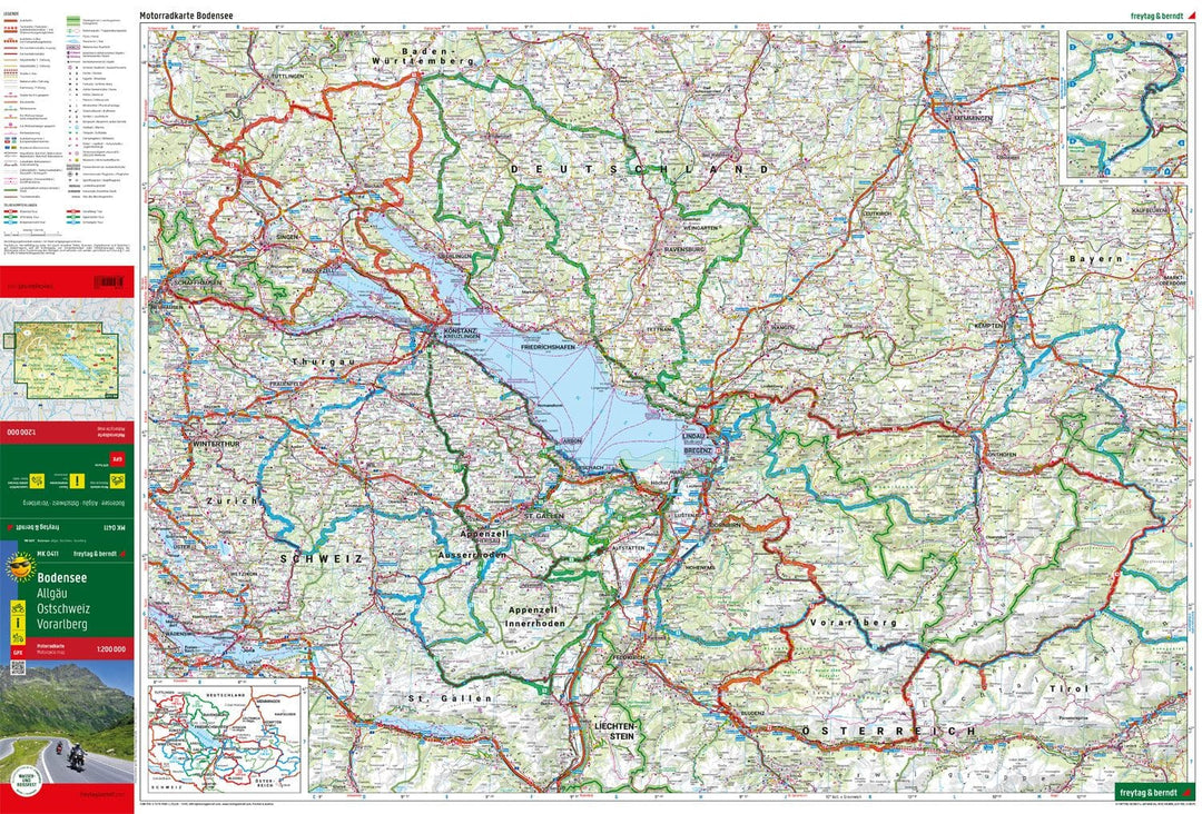Carte spéciale moto - Lac de Constance, Allgäu, Suisse Est, Vorarlberg | Freytag & Berndt carte pliée Freytag & Berndt 