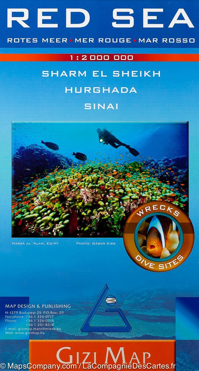 Carte spéciale plongée - Mer Rouge | Gizi Map carte routière Gizi Map
