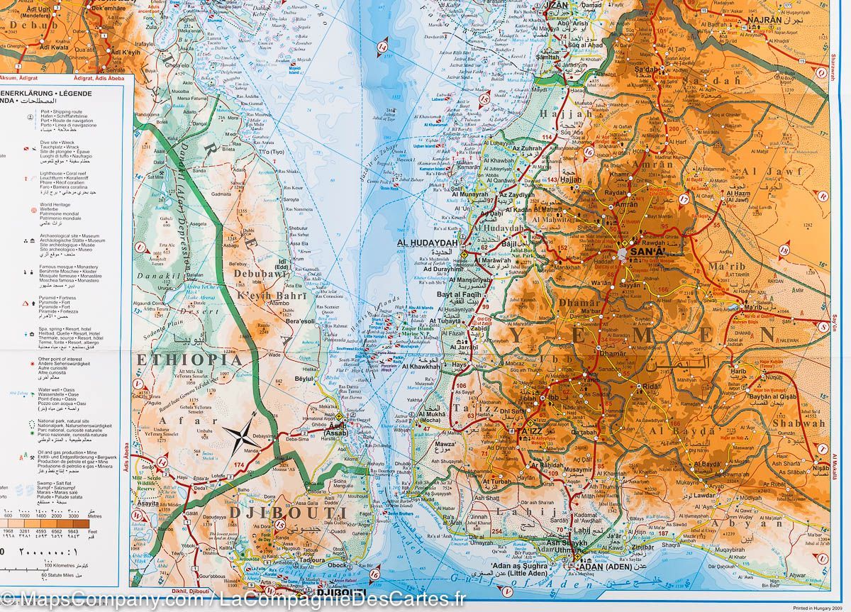 Carte spéciale plongée - Mer Rouge | Gizi Map carte routière Gizi Map