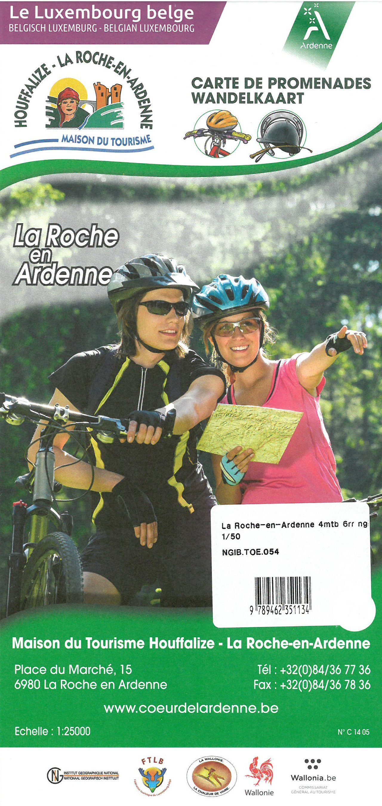 Carte spéciale VTT - La-Roche-en-Ardennes (Belgique) | NGI carte cycliste IGN Belgique