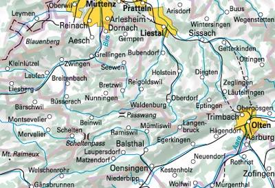 Carte spéciale VTT n° WKM.01 - Bâle-Campagne (Suisse) | Hallwag carte cycliste Hallwag
