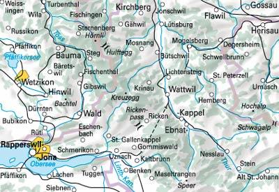 Carte spéciale VTT n° WKM.02 - Oberland zurichois (Suisse) | Hallwag carte cycliste Hallwag