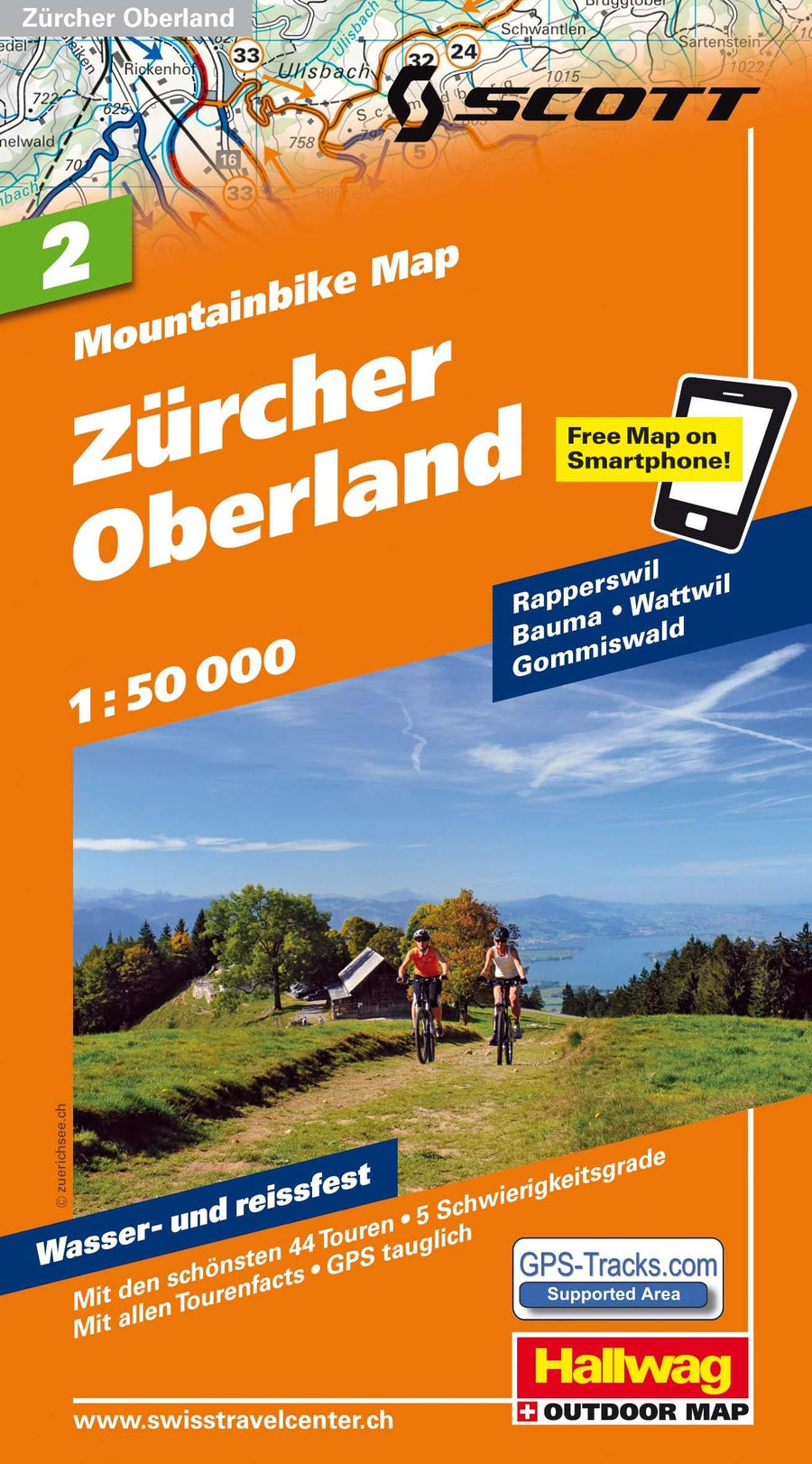 Carte spéciale VTT n° WKM.02 - Oberland zurichois (Suisse) | Hallwag carte pliée Hallwag 