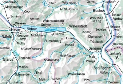 Carte spéciale VTT n° WKM.04 - Heidiland (Suisse) | Hallwag carte cycliste Hallwag