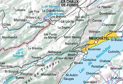 Carte spéciale VTT n° WKM.05 - Neuchâtel (Suisse) | Hallwag carte cycliste Hallwag