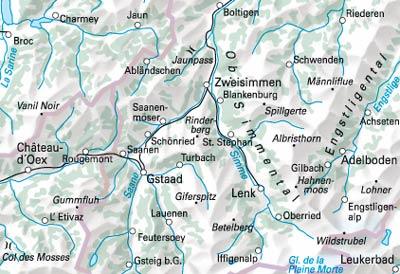 Carte spéciale VTT n° WKM.06 - Gstaad, Adelboden, Lenk (Suisse) | Hallwag carte cycliste Hallwag