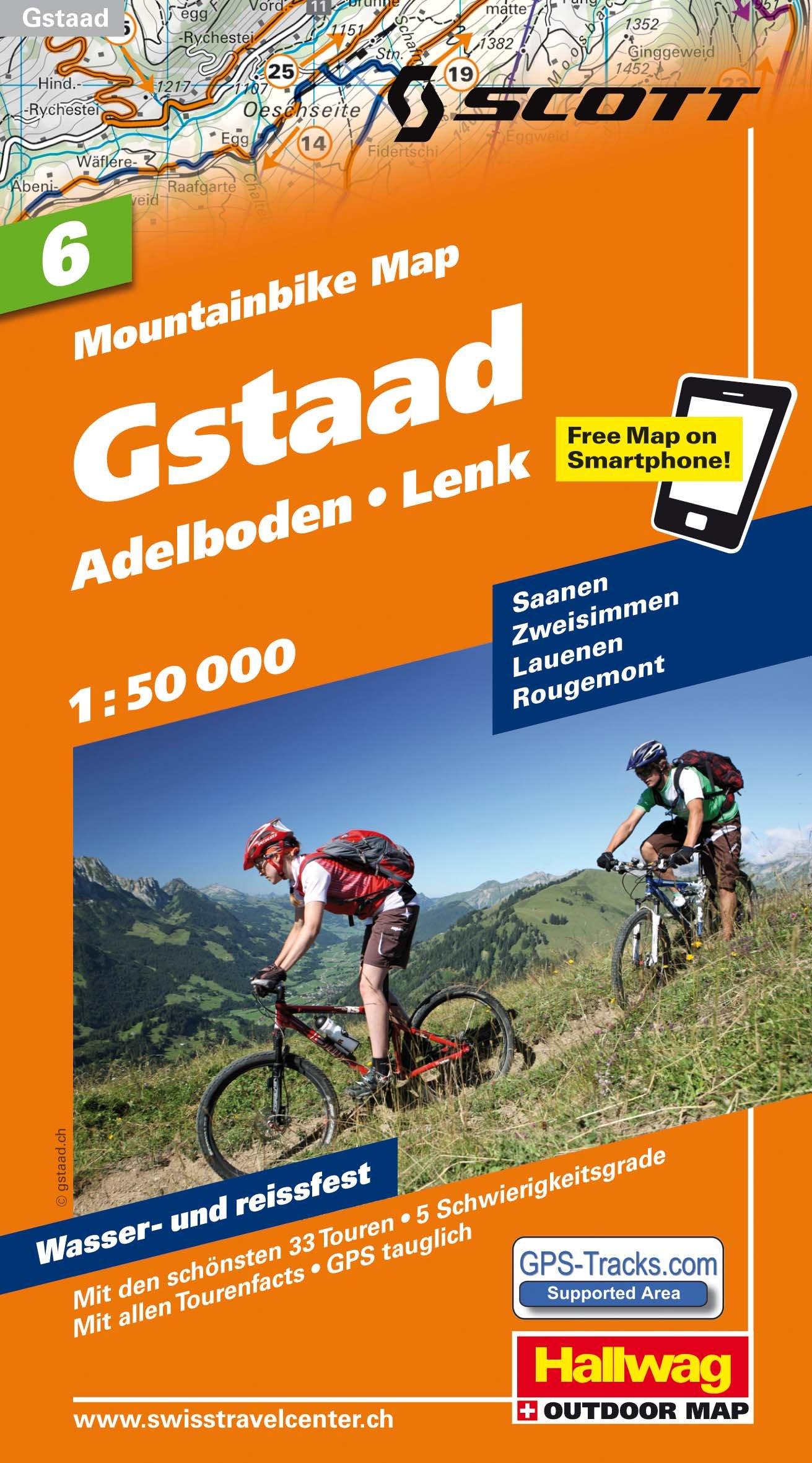 Carte spéciale VTT n° WKM.06 - Gstaad, Adelboden, Lenk (Suisse) | Hallwag carte cycliste Hallwag Default Title