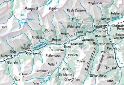 Carte spéciale VTT n° WKM.09 - Surselva, Flims (Suisse) | Hallwag carte cycliste Hallwag