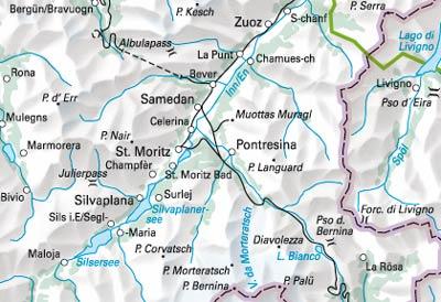 Carte spéciale VTT n° WKM.11 - Engadine, St. Moritz (Suisse) | Hallwag carte pliée Hallwag 