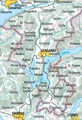 Carte spéciale VTT n° WKM.12 - Lugano, Malcantone (Suisse) | Hallwag carte cycliste Hallwag