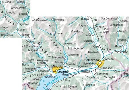 Carte spéciale VTT n° WKM.13 - Locarno, Bellinzone (Suisse) | Hallwag carte cycliste Hallwag