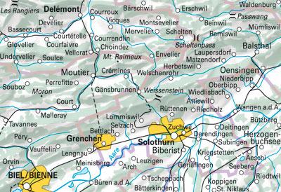 Carte spéciale VTT n° WKM.15 - Soleure (Suisse) | Hallwag carte cycliste Hallwag