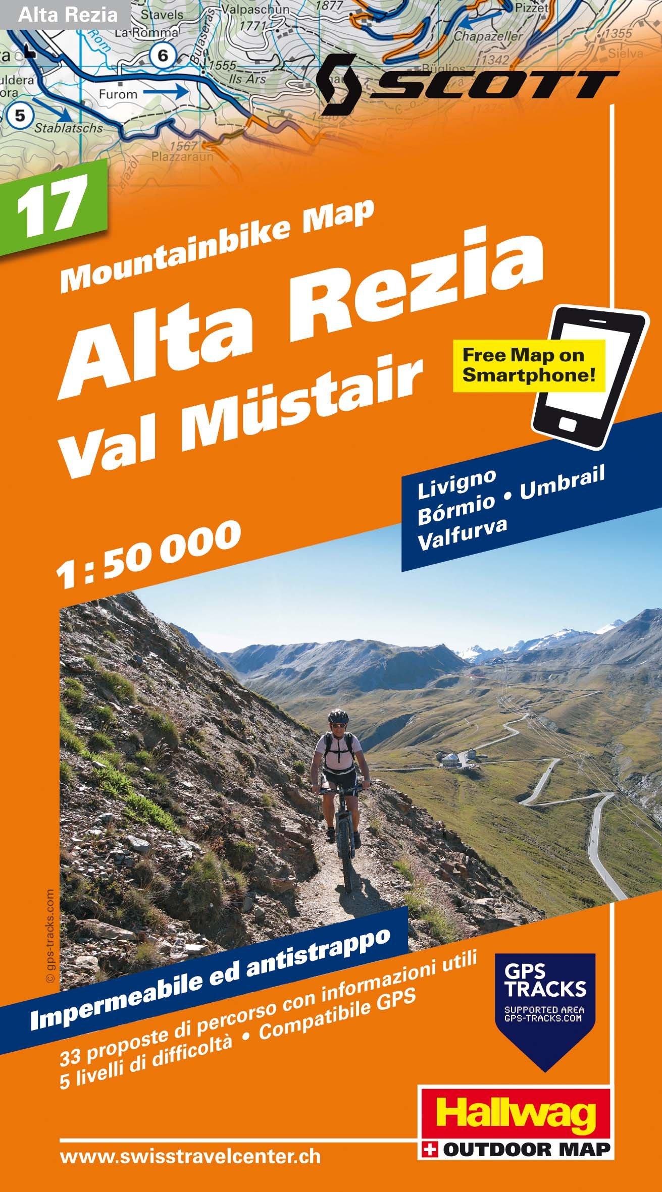 Carte spéciale VTT n° WKM.17 - Alta Rezia, Val Müstair (Suisse) | Hallwag carte cycliste Hallwag Default Title