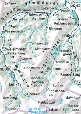 Carte spéciale VTT n° WKM.18 - Adelboden (Suisse) | Hallwag carte cycliste Hallwag
