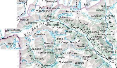 Carte spéciale VTT n° WKM.19 - Leventina, Valle die Blenio (Suisse) | Hallwag carte cycliste Hallwag