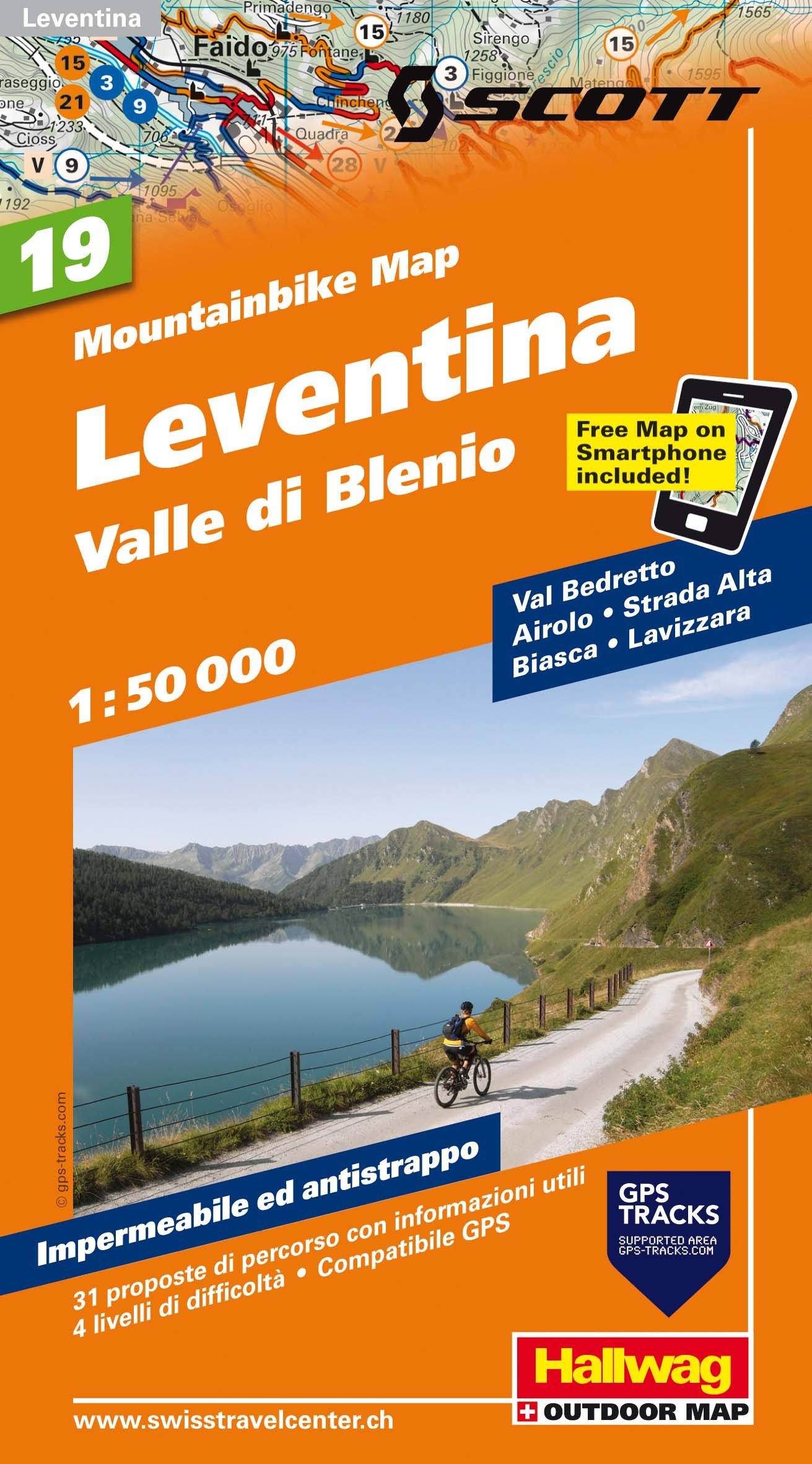 Carte spéciale VTT n° WKM.19 - Leventina, Valle die Blenio (Suisse) | Hallwag carte cycliste Hallwag Default Title