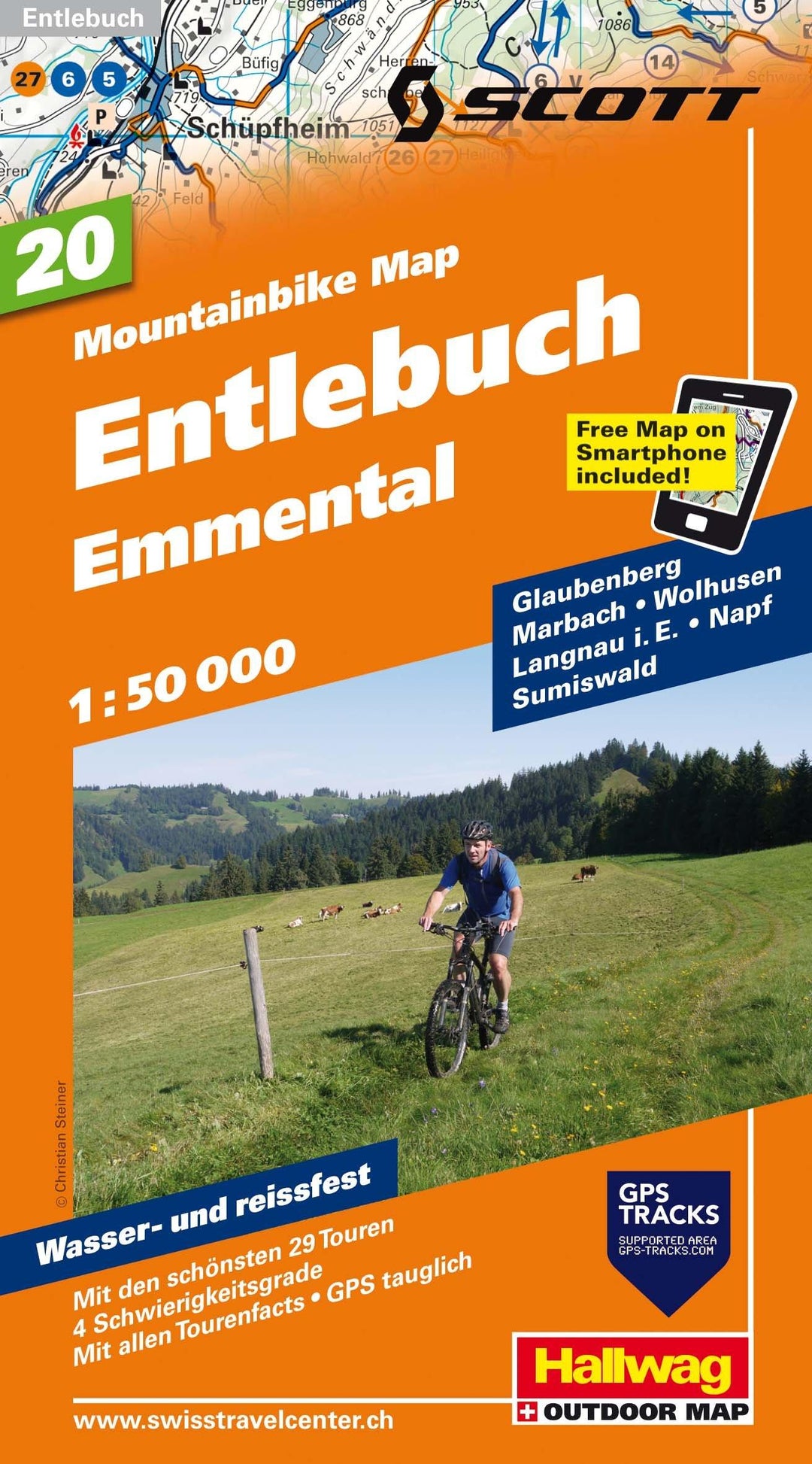 Carte spéciale VTT n° WKM.20 - Entlebuch, Emmental (Suisse) | Hallwag carte pliée Hallwag 
