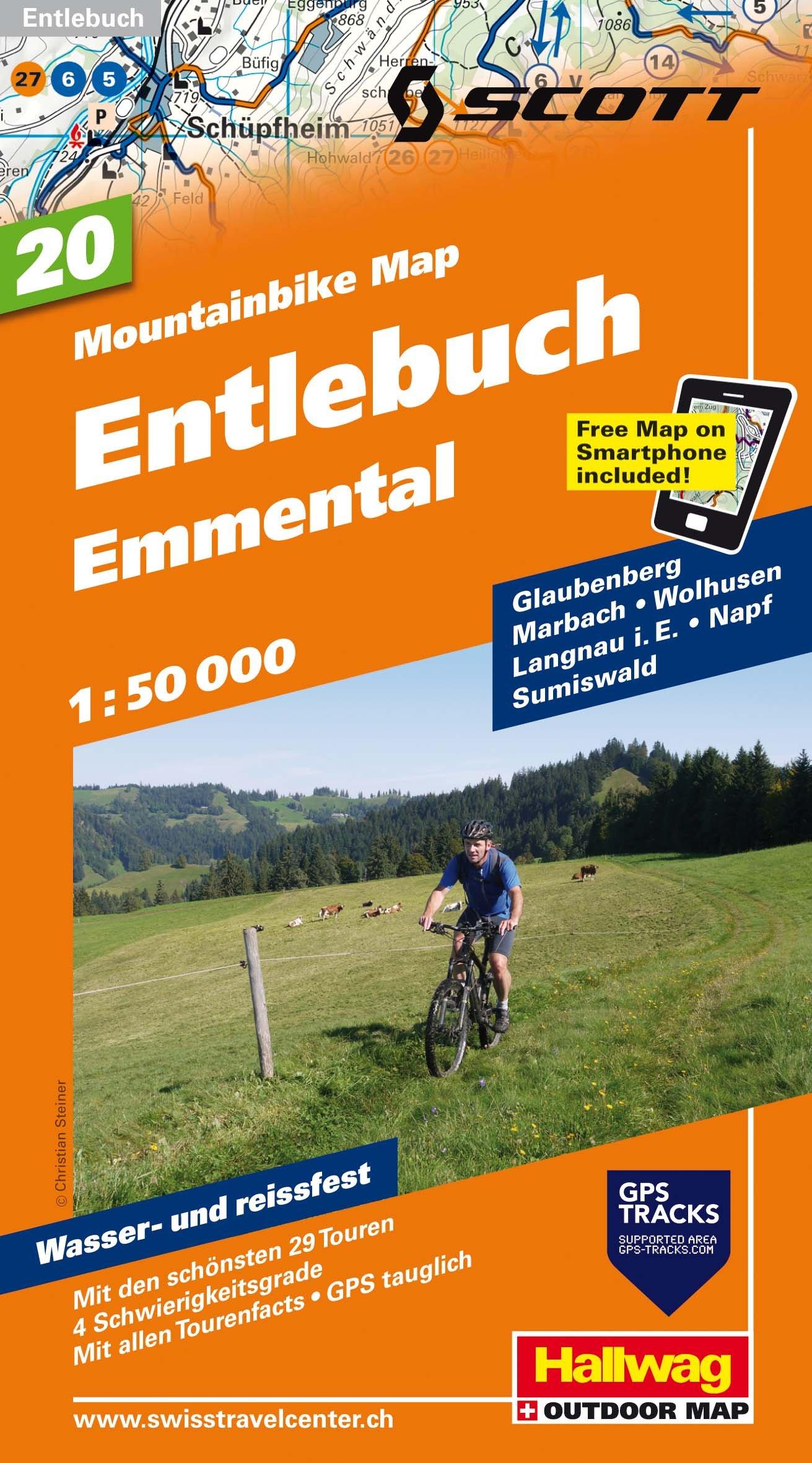 Carte spéciale VTT n° WKM.20 - Entlebuch, Emmental (Suisse) | Hallwag carte cycliste Hallwag Default Title