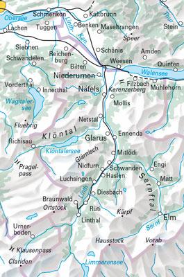 Carte spéciale VTT n° WKM.22 - Glarus (Suisse) | Hallwag carte cycliste Hallwag