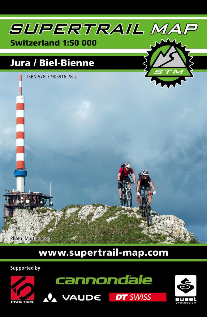Carte Supertrail - Jura, Biel-Bienne | Supertrail Map carte de randonnée Supertrail Map
