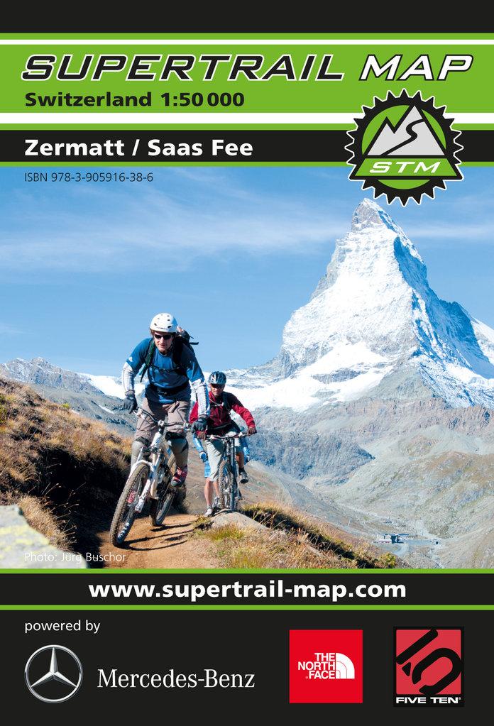 Carte Supertrail - Zermatt, Saas Fee | Supertrail Map carte de randonnée Supertrail Map