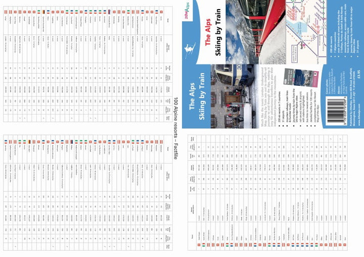 Carte - The Alps : Skiing by Train | 2the Alps carte pliée 2the Alps 