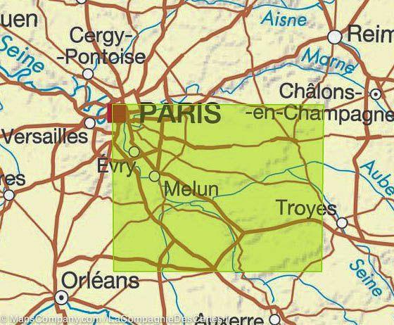 Carte TOP 100 n° 119 - Paris, Sens & PNR du Gâtinais | IGN carte cycliste IGN