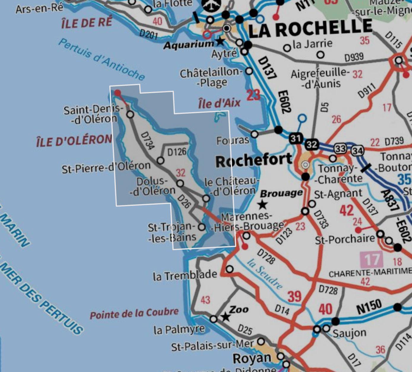 Carte Top 25 Mini n° M1330 OT - Ile d'Oléron, Ile d'Aix | IGN carte de randonnée IGN